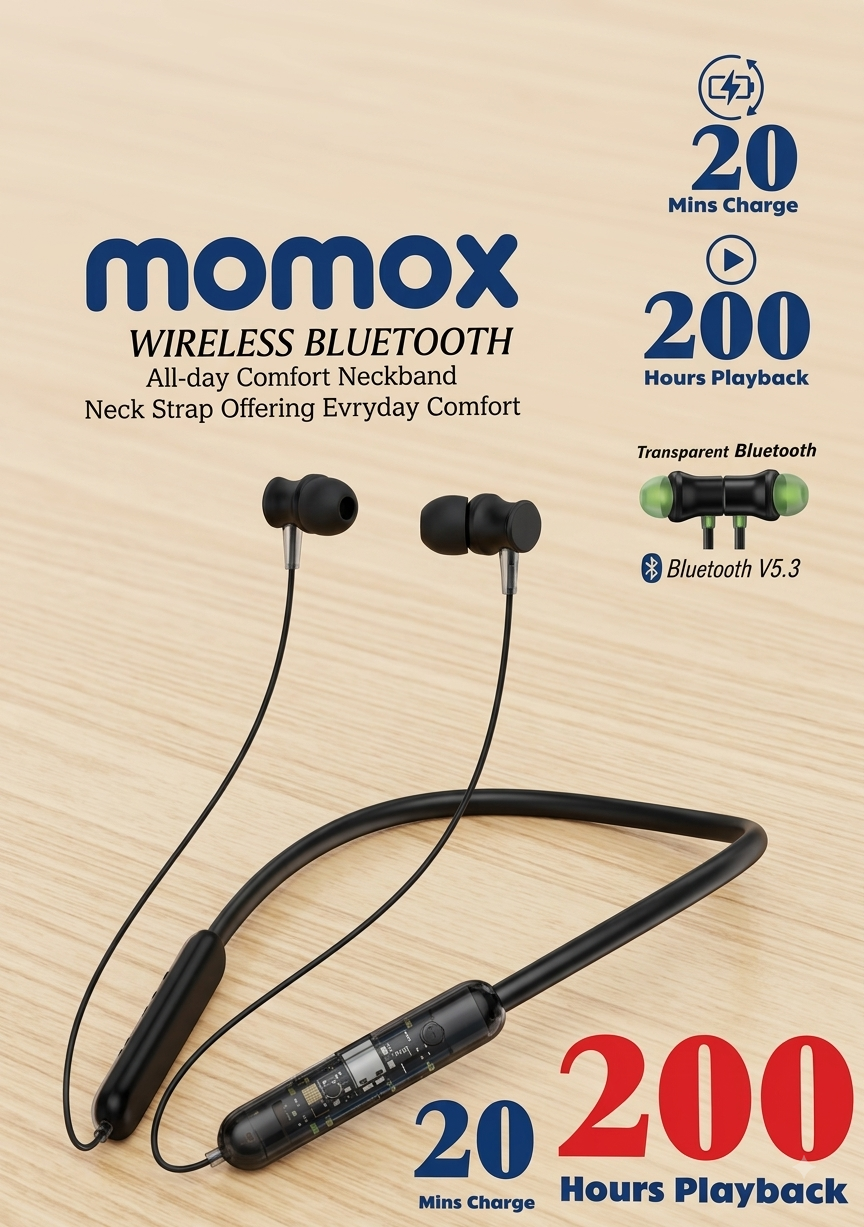 MOMOX M-2 Pro Wireless Bluetooth Transparent Neckband